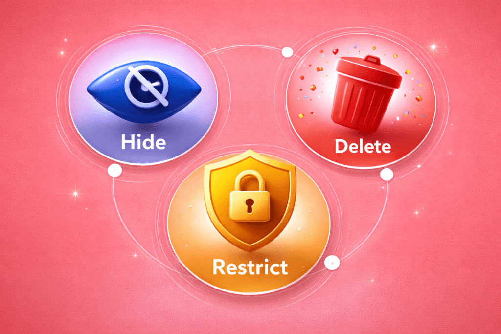 7. Hide vs. Delete vs. Restrict Key Differences