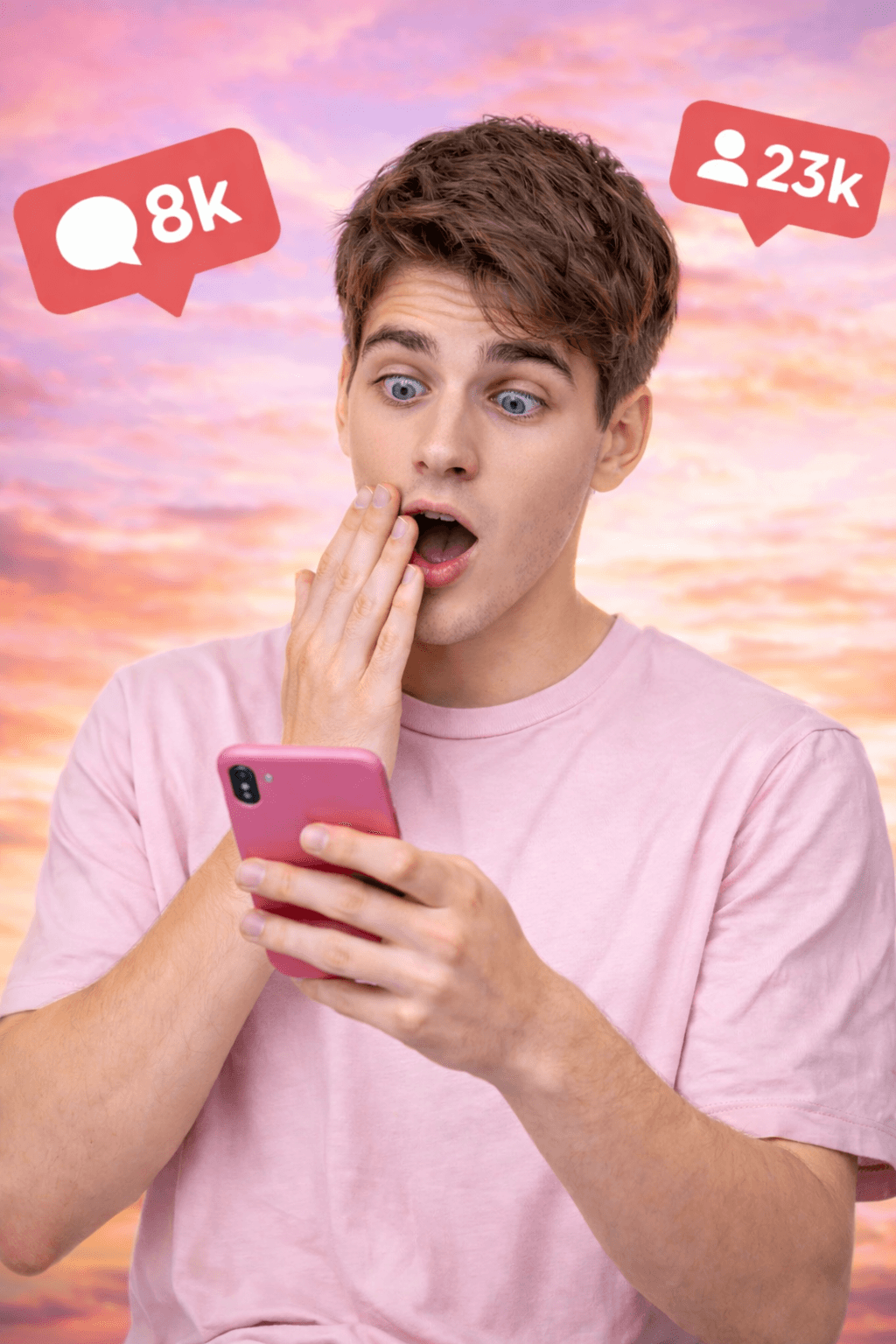 Instagram creator using phone to grow social media presence