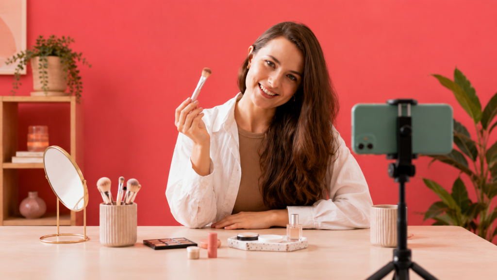 Woman learning from an influencer on a laptop video call, representing tips for learning from your favorite influencers.
